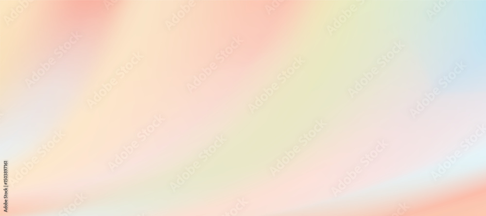 Aufkleber Abstract pastel background fluid gradient with blurred wave pattern,Soft light fuzz rainbow earth tone green,pink,yellow,orange,blue.Vector banner for modern designs, aesthetic websites,digital