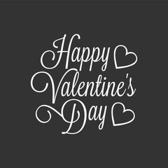 happy valentines day handwritten lettering holiday design to greeting card, poster, congratulate, calligraphy text vector illustration