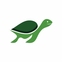 Minimalist Turtle Logo – Green Eco Animal Design in Flat Style