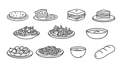 Various plates delicious assorted food presentation