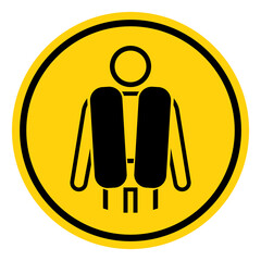 Wear Life Jacket Required Symbol Sign, Vector Illustration, Isolate On White Background Label. EPS10