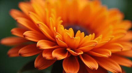 Vibrant Orange Gerbera Daisy in Close-Up