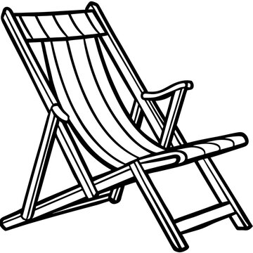 recommend clip art: Striped deck chair beach lounger folding chair