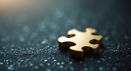 The Golden Puzzle Piece. A Symbol of Solution, Completion, and Strategic Thinking.