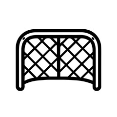 Simple Outline Hockey Goal Net Line Art Sport Icon Illustration