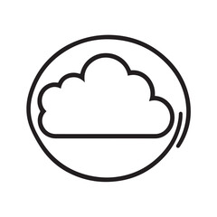 Vector icon of a cloud symbol, representing weather, cloud computing, data storage, or digital services isolated on white background.