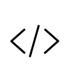 Obraz premium Simple Line Art Programming Code Symbol Bracket Icon Illustration