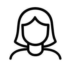 Minimalist Outline Avatar Woman Head and Shoulder Symbol User Icon