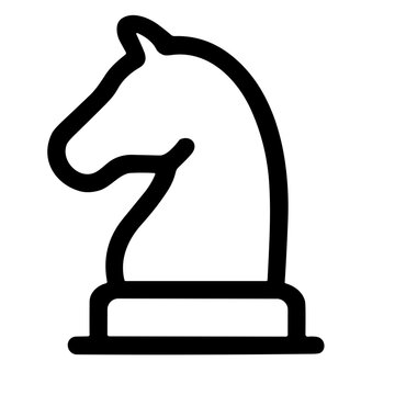 recommend clip art: Simple Line Drawn Chess Knight Head Symbol Game Piece Icon