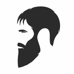 Silhouette of a bearded man h...