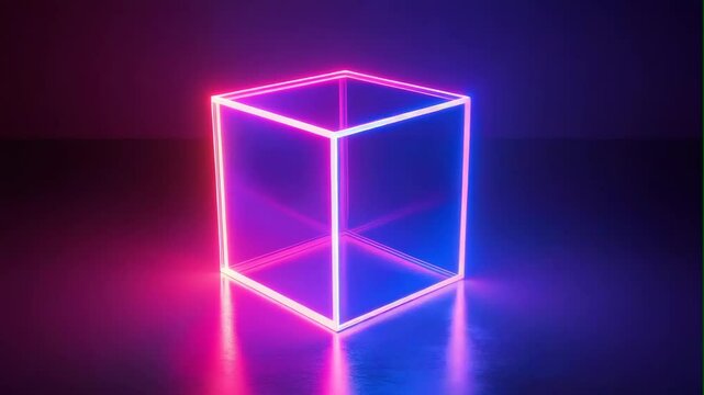 geometric neon light on dark background