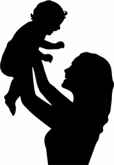 Mother Holding Baby Silhouett...