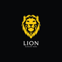 illustration lion king shield logo