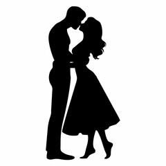 Romantic Kiss Silhouette.eps