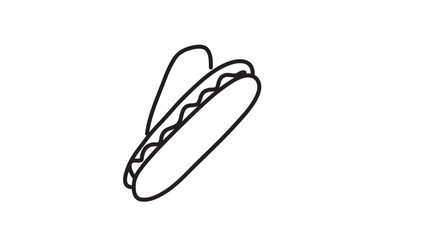 Modern Monoline Hotdog Icon – Street Food Line Drawing