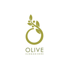 olive logo vector design premium