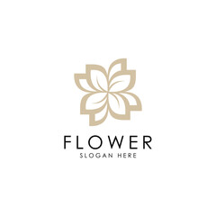 Abstract elegant flower logo icon vector design