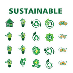 Adobe Illustrator Artworksustainable icon. Collection of ecology, renewable, eco, etc. symbol reuse, recycle, net zero, green energy, eco-friendly concept. Solid design style