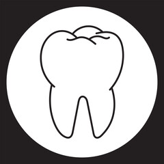 Tooth line icon set. Dental clinic logo. Clean teeth. Vector EPS