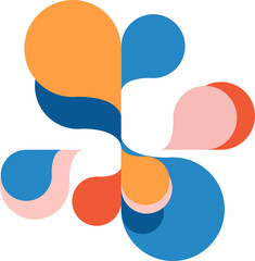 Abstract Decorative Banner Element with Colorful Fluid Liquid Shapes