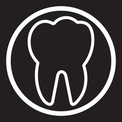 Molar healthy tooth vector icon. Human tooth silhouette, dental logo