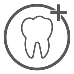 Molar healthy tooth vector icon. Human tooth silhouette, dental logo