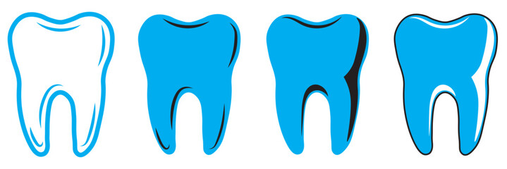 Tooth vector icon set. dentist illustration sign collection.