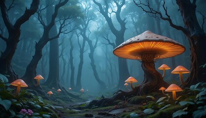 Mushrooms in the forest