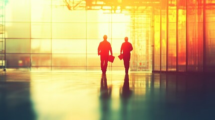 Silhouette of construction workers in the background of a tall building under construction and a towering construction crane.