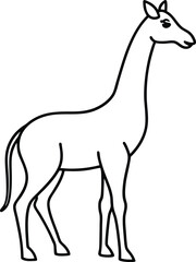 line art of a giraffe on the white background