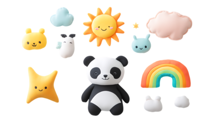 set of funny animals