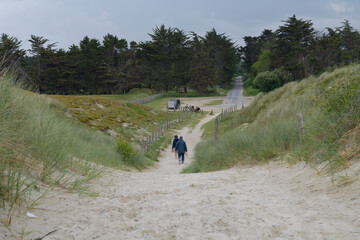 Joli paysage des dunes de Keremma en Bretagne - France