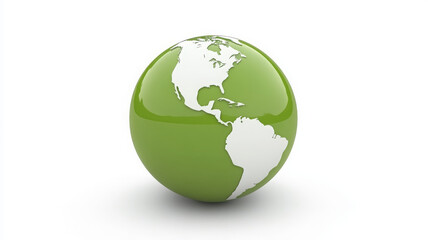 Glossy green globe showcasing Americas, symbolizing environmental awareness and sustainability