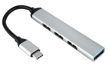 Compact hub with three USB ports.