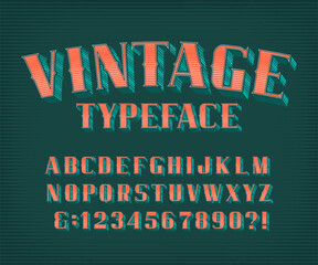 Vintage alphabet font. Retro serif letters and numbers. Vector typeface for your typography design.