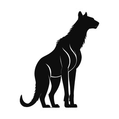 Wild Animal Silhouette Vector &ndash; Side View with Realistic Posture and Clean Lines