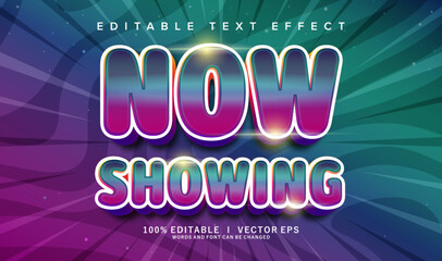 now showing vector text effect with modern style design