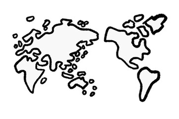 ざっくり手描き世界地図