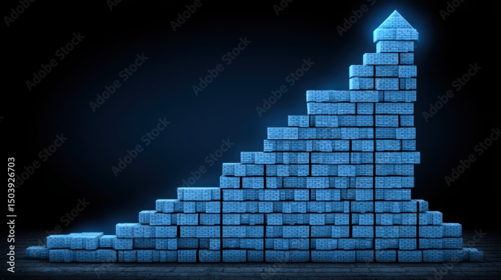 Poster a unique pyramid made from various materials representing an ai-refined fib projection tier display 