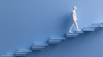 Corporate ladder icon concept representing clean linear stairs symbolizing career progression in professional environment