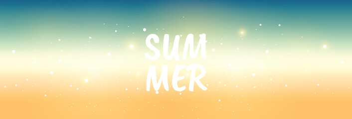 Hello summer with blurred background. Abstract seasonal concept design. Vector illustration