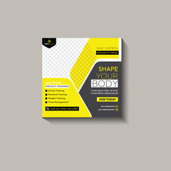 Fitness Gym Promotion social media post design