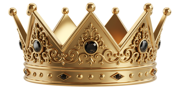 golden crown isolated on white background