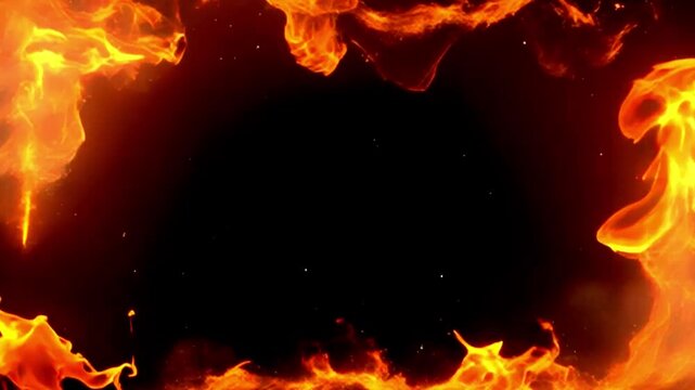 炎のフレーム背景　