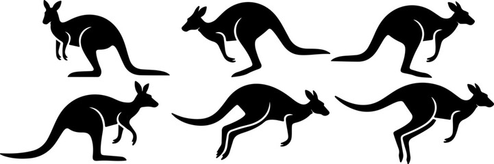Kangaroo silhouette vector image illustration.