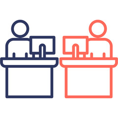 Fototapeta premium Colleagues line color icon