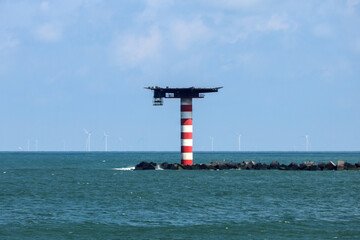 Light and radar mast on the end of the piers at Hoek van Holland