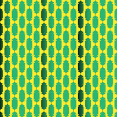 Islamic Geometric Seamless Pattern with Green and Yellow Colors
