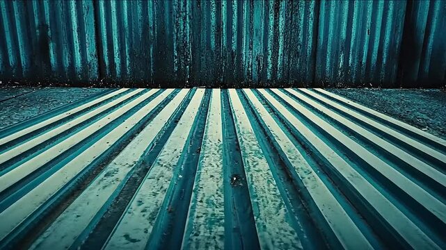 Mesmerizing perspective of corrugated metal sheets for industrial design purposes