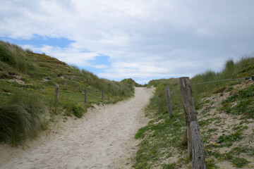 Joli paysage des dunes de Keremma en Bretagne - France